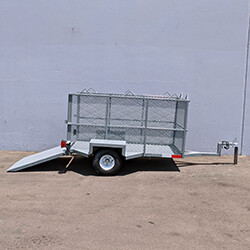 UT-36X72X36-RAMP Utility Trailer mesh sides and rear loading